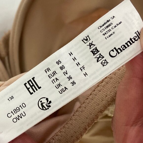 NEW Chantelle C Magnifique Underwire Minimizer Bra Tan Beige Size 36 H Nude NWOT - Picture 8 of 12